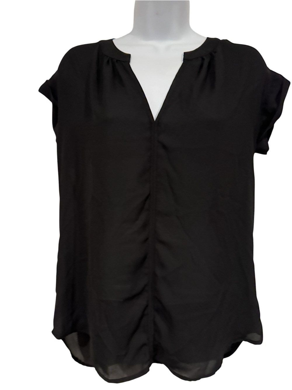 Philosophy Black V-Neck Cap Sleeve Blouse